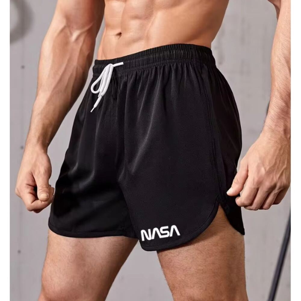 Shein Black NASA Mesh Activewear Basketball Athletic Shorts Men's Size Small